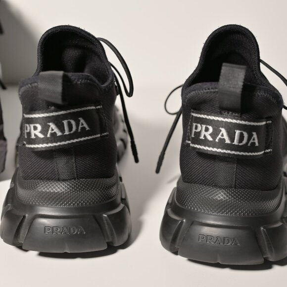 Prada Men's Allacciate Rush Triangle Logo Knit Sneakers - US10 - Picture 6 of 11